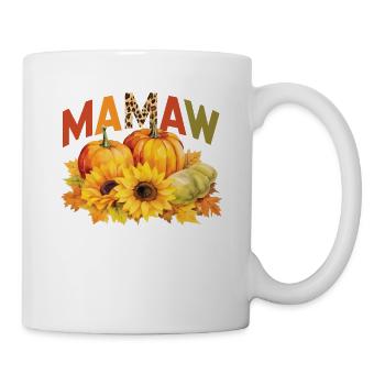 Mamaw Boho Leopard Kürbisse Herbst Blätter Herbst - Tasse - Weiß - Rechts
