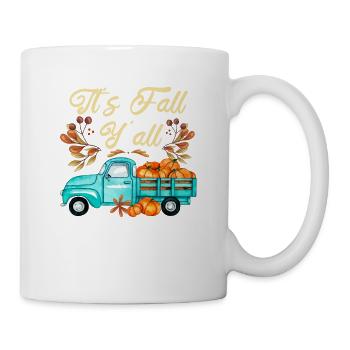 Es ist Herbst ihr Kürbisliebhaber Truck Hallo - Tasse - Weiß - Rechts