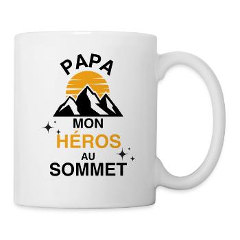 Papa Héros Montagne - Mug blanc - blanc - Droite