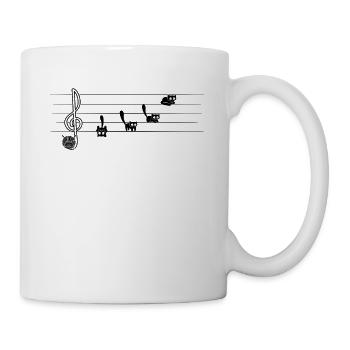 Cute Cat On Musical Notes Musician - Mug - white - Right