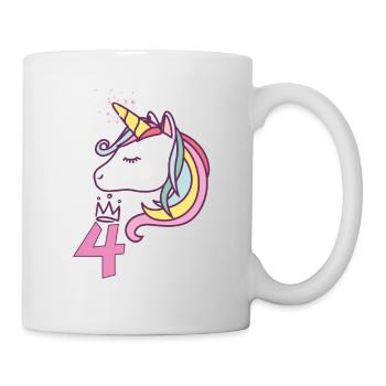 Birthday Girl Princess Unicorn 4 years Gift - Mug - white - Right