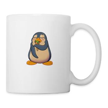 Comic Pinguin genießt Eistüte - Tasse - Weiß - Rechts