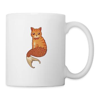 Die Katzen Meerjungfrau - Tasse - Weiß - Rechts