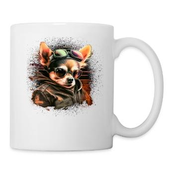 Chihuahua | Biker | Motorcycle | Dog | Dad | Grandfather - Mug - white - Right