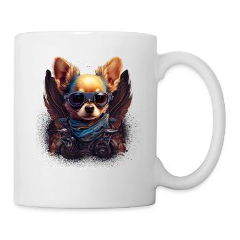 Chihuahua | Biker | Motorrad | Hund | Papa | Opa - Tasse - Weiß - Rechts