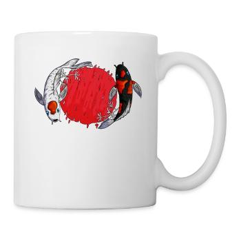 Koi Breeding Koi Ying Yang Japan Fan Koi Lovers - Mug - white - Right