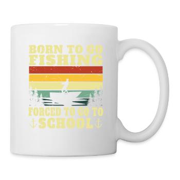 Né pour aller à la pêche cadeau pécheur humour - Mug blanc - blanc - Droite