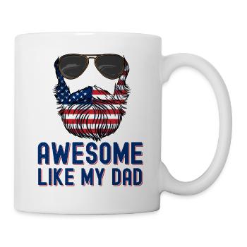 Dad Bruh Beard Daddy Awesome like my Dad 4th of - Mug - white - Right