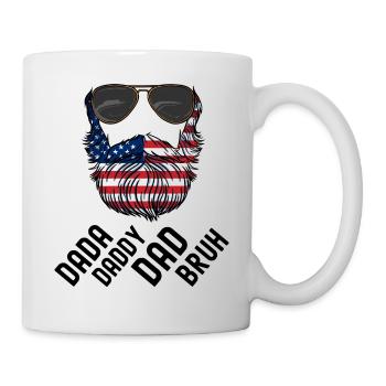 Barbe Dada Papa Papa Bruh Fête des Pères Patriotique - Mug blanc - blanc - Droite