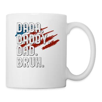 Männer Dada Papa Papa Bruh Vatertag Vintage Lustig - Tasse - Weiß - Rechts
