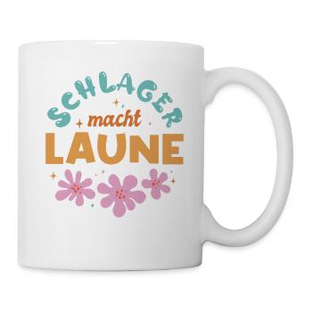Schlager macht Laune Schlagermusik Schlagerparty - Tasse - Weiß - Rechts