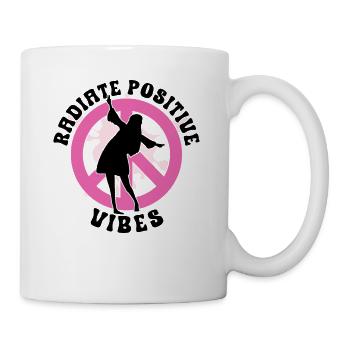 Hippie Peace Zeichen Frieden Blumen Blumenkind - Tasse - Weiß - Rechts