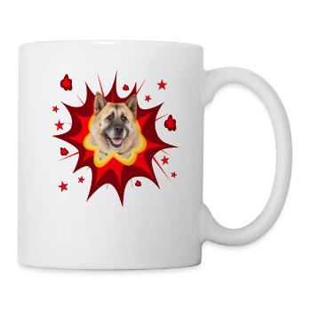 Comic Dog Design - Pow - Akita - Mug - white - Right