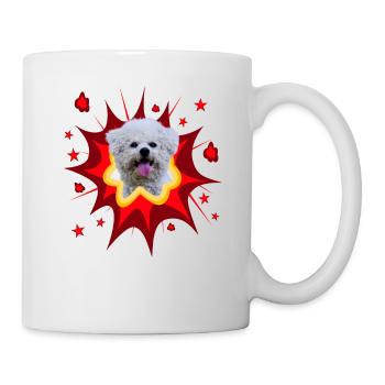 Comic Dog Design - Pow - Bichon Frise - Mug - white - Right