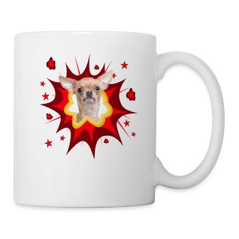 Comic Dog Design - Pow - Chihuahua - Mug - white - Right
