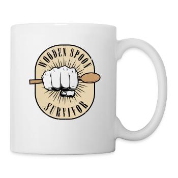 Funny Italian Parenting Wooden Spoon Survivor - Tasse - Weiß - Rechts
