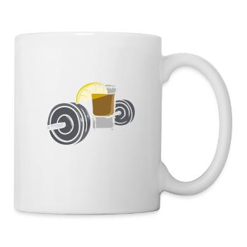 Tequila Shots und schwere Kniebeugen - Tasse - Weiß - Rechts