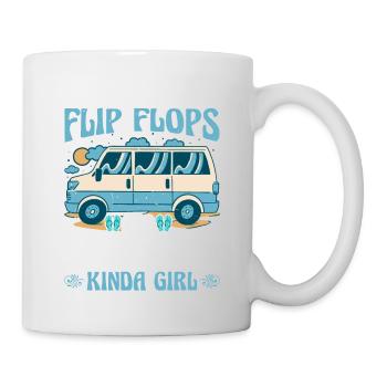 Je suis une fille de Flip Flops et de Camping - Mug blanc - blanc - Droite