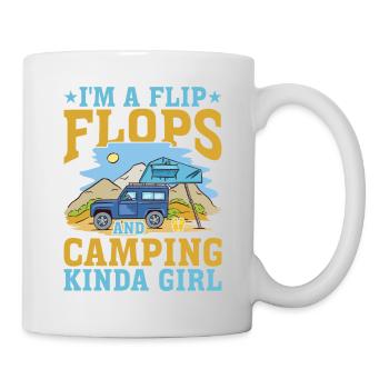 Je suis une Flip Flops et Camping Kinda Girl 3 - Mug blanc - blanc - Droite