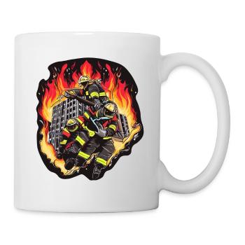 FEUERWEHRLEUTE RETTEN - Tasse - Weiß - Rechts