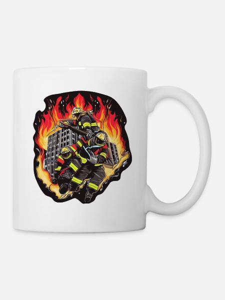FEUERWEHRLEUTE RETTEN - Tasse - Weiß