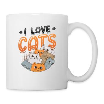 Ich Liebe Katzen - Tasse - Weiß - Rechts