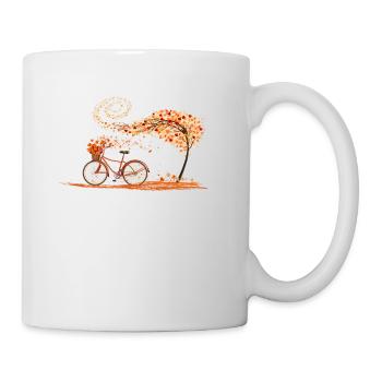 Pretty Retro Style Bicycle Autumn Leaves Season - Mug - white - Right