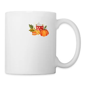 Autumn Coffee Autumn Leaves Pumpkin Halloween Thank - Mug - white - Right
