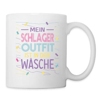 Mein Schlager Outfit ist in der Wäsche - Tasse - Weiß - Rechts