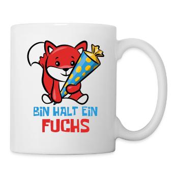 Schlauer Fuchs Schulanfang - Bin halt ein Fuchs - Tasse - Weiß - Rechts