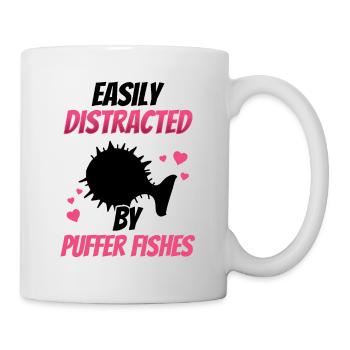 Distrait par le poisson-globe Poisson-globe géant - Mug blanc - blanc - Droite