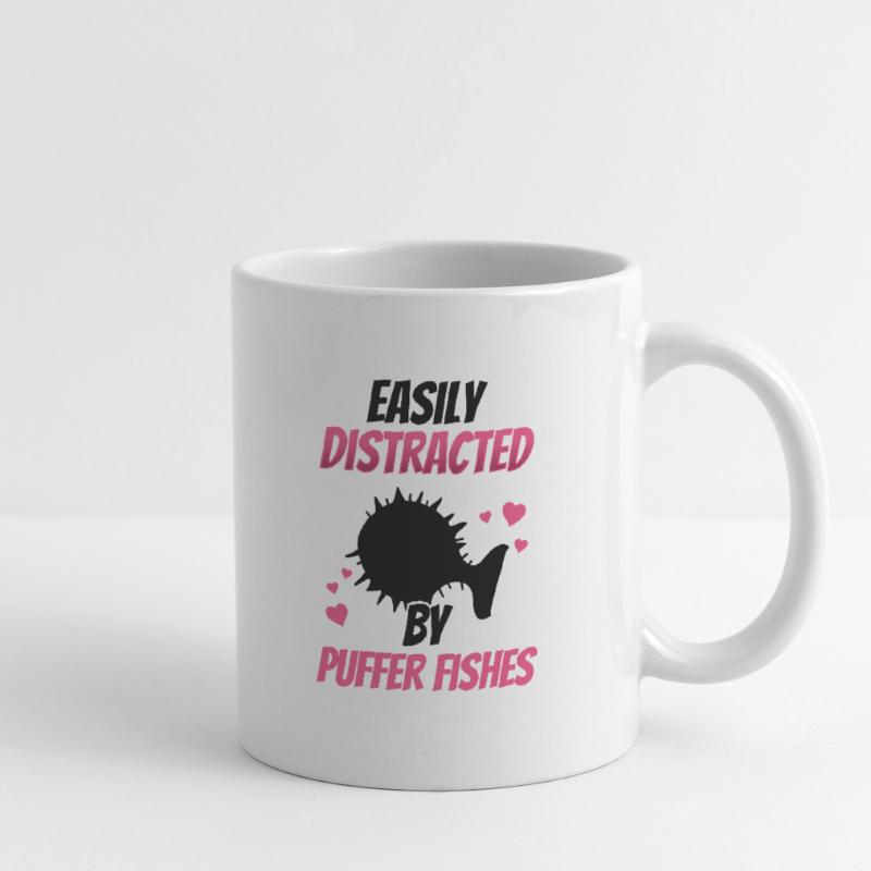 Distrait par le poisson-globe Poisson-globe géant Mug blanc
