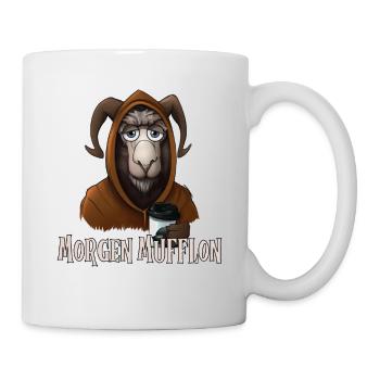 Lustiges Mufflon, Kaffe, Morgenmuffel Spruch - Tasse - Weiß - Rechts