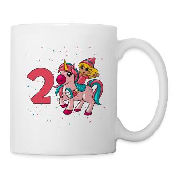 Avec licorne - Anniversaire de fille 2 ans - Mug blanc - blanc - Droite