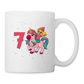 With Unicorn - Girl Birthday 7 Years - Mug - white - Right