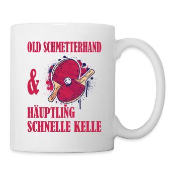 Tischtennis Tischtennisspieler Old Schmetterhand - Tasse - Weiß - Rechts