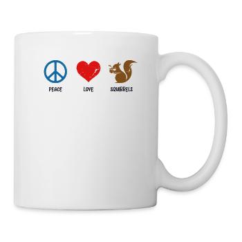 Peace Love Squirrels Squirrel Fuchshörnchen - Tasse - Weiß - Rechts