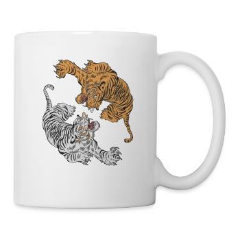 Tiger Yin Yang Raubkatze Königstiger Sibirischer - Tasse - Weiß - Rechts
