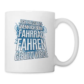 Geblitzt auf dem Fahrrad Lustig Radfahrer - Tasse - Weiß - Rechts