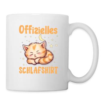 Offizielles Schlafshirt Schlafende Katze - Tasse - Weiß - Rechts