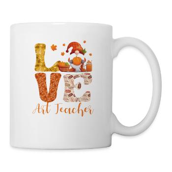 Liebe Kunst Lehrer Herbst Liebhaber Herbstblätter - Tasse - Weiß - Rechts