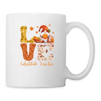 Substitute Teacher Autumn Autumn Love Gnome Lover - Mug - white - Right
