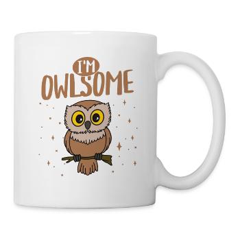 I'm Owlsome Nocturnal Bird Night Owl - Tasse - Weiß - Rechts
