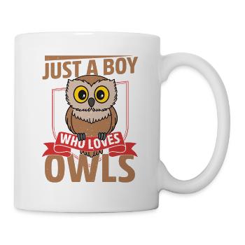 Just A Boy Who Loves Owls Nocturnal Bird Night Owl - Tasse - Weiß - Rechts