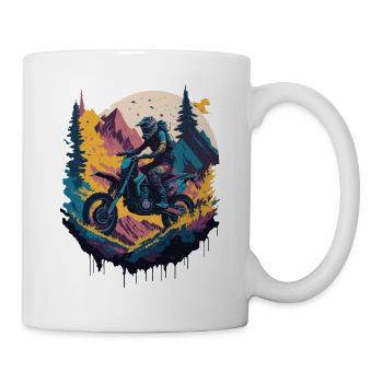 Motocross Biker Rennen Dirt Bike Motorrad Offroad - Tasse - Weiß - Rechts
