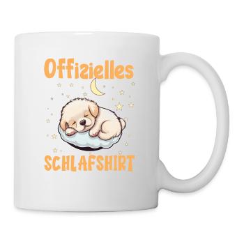Offizielles Schlafshirt schlafender Hundewelpe - Tasse - Weiß - Rechts