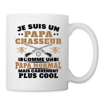 Un papa chasseur c'est comme un papa normal - Mug blanc - blanc - Droite