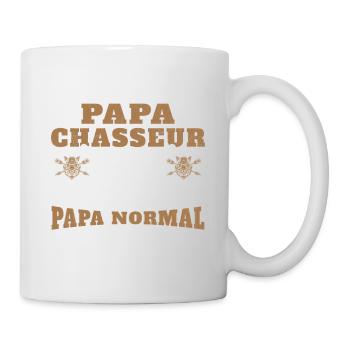 Un papa chasseur c'est comme un papa normal - Mug blanc - blanc - Droite