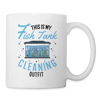 Fish Tank Cleaning Outfit Aquarium Aquarianer - Tasse - Weiß - Rechts