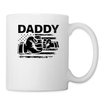 Daddy US Flag - Fathers Day USA Flag Father's Day - Tasse - Weiß - Rechts